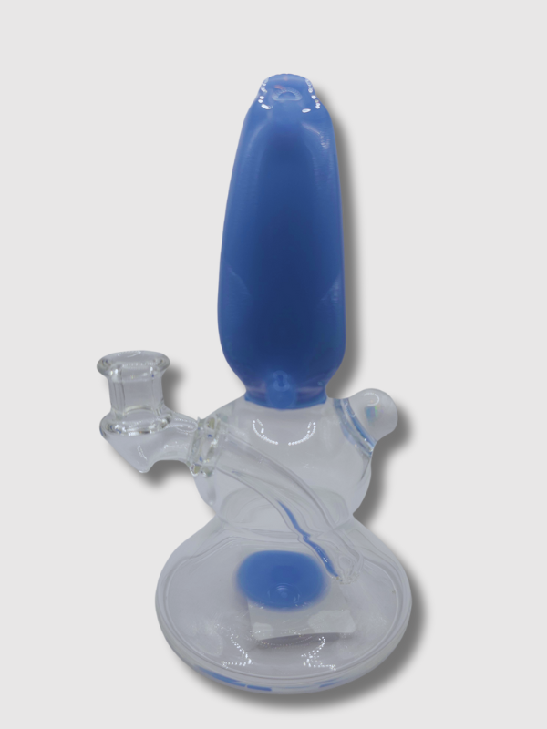 Roysco Glass Blue Single Stack Pillow Rosin Dab Rig