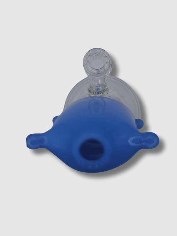 Roysco Glass Blue Single Stack Pillow Rosin Dab Rig